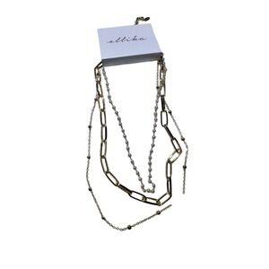 Ettika Layered Necklace Gold Chain Pearl‎ Beaded Statement Jewelry
